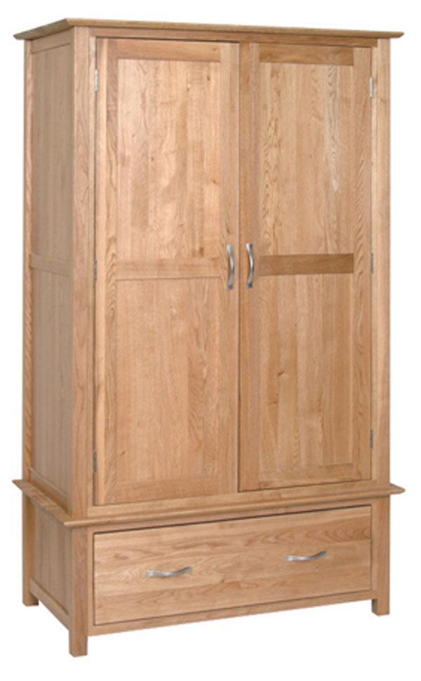 New Oak Gents Wardrobe with 1 Drawer