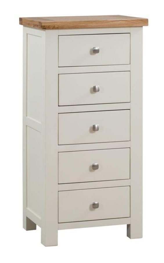 Dorset Painted Oak 5 Drawer Tall Chest Of Drawers