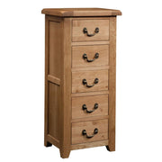 Somerset Oak 5 Drawer Wellington Chest Of Drawers