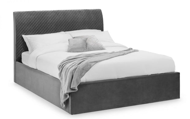 Sanderson Diamond Quilted Velvet Ottoman Bed