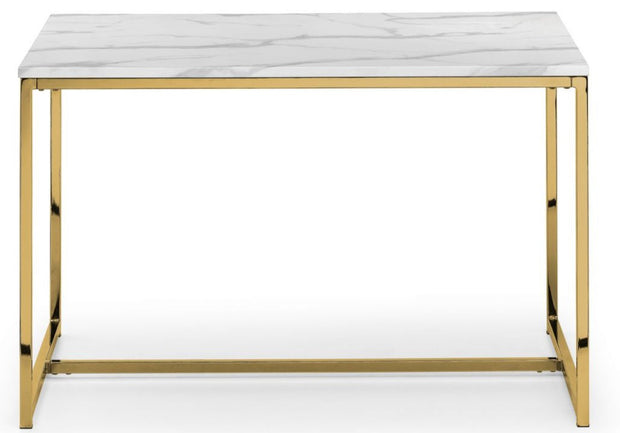 Scala Gold White Marble Top Dining Table
