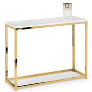 Scala Gold White Marble Top Console Table