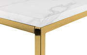 Scala Gold White Marble Top Lamp Table