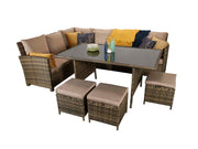 Charlotte Corner Sofa Set - Nature/Brown