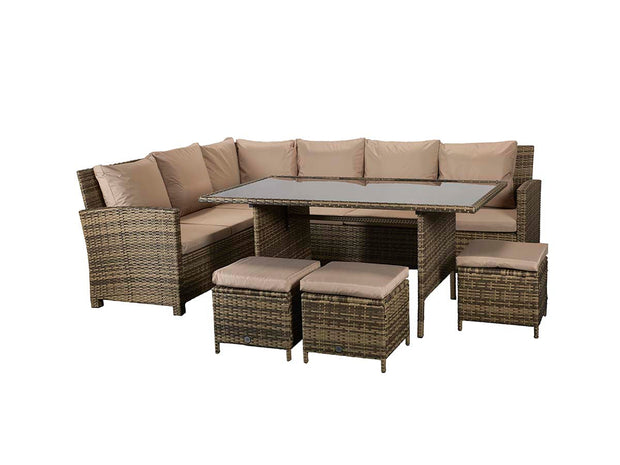 Charlotte Corner Sofa Set - Nature/Brown