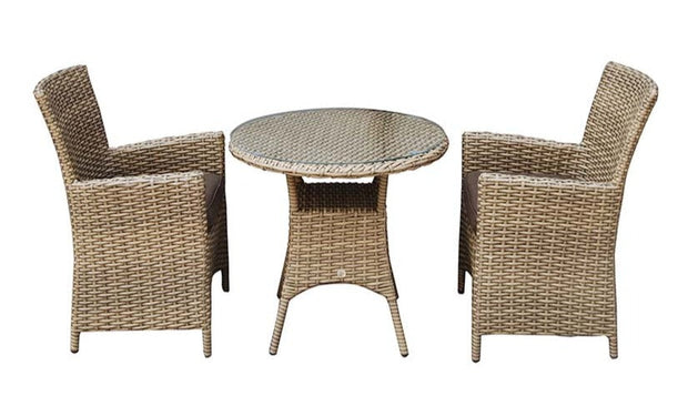 Darcey 2 Seat Bistro Set With High Back Dining Chairs