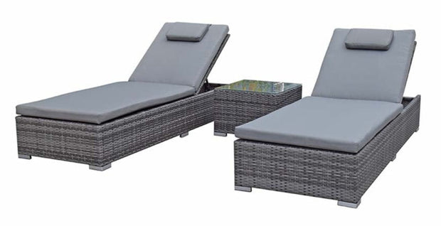 Jessica Pair of Sun loungers - Grey