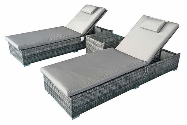 Jessica Pair of Sun loungers - Grey