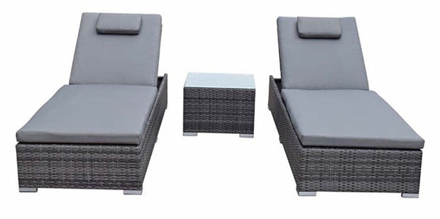 Jessica Pair of Sun loungers - Grey