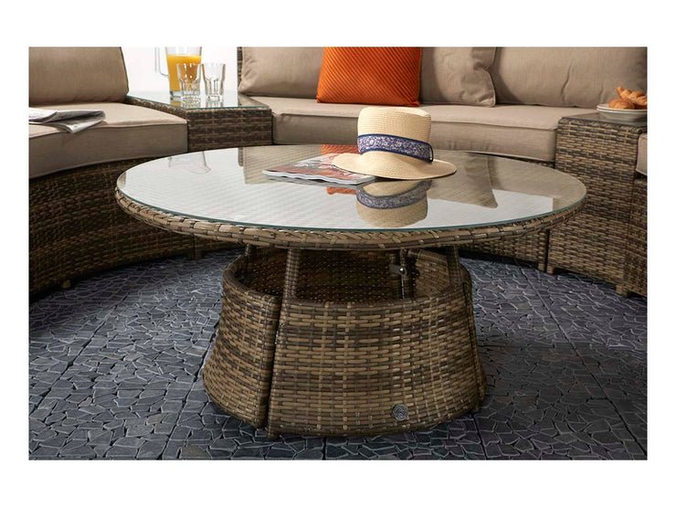 Juliet Half Moon Sofa Set Mixed Brown