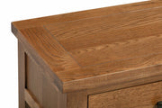 Dorset Rustic Oak Narrow 3 Drawer Bedside Table