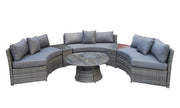 Juliet Half Moon Sofa Set Grey