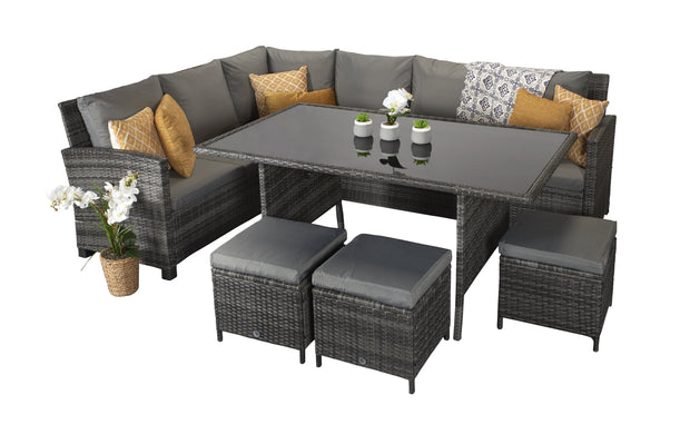 Charlotte Corner Sofa Set - Grey