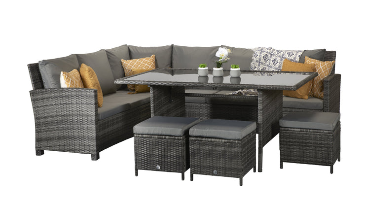 Charlotte Corner Sofa Set - Grey