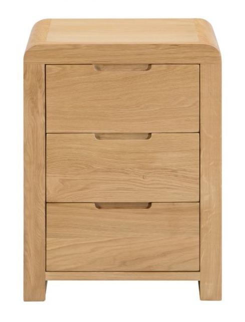 Curve 3 Drawer Bedside Table