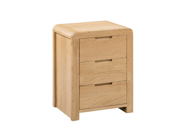 Curve 3 Drawer Bedside Table