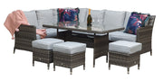 Edwina Corner Dining with Table  - Grey Weave