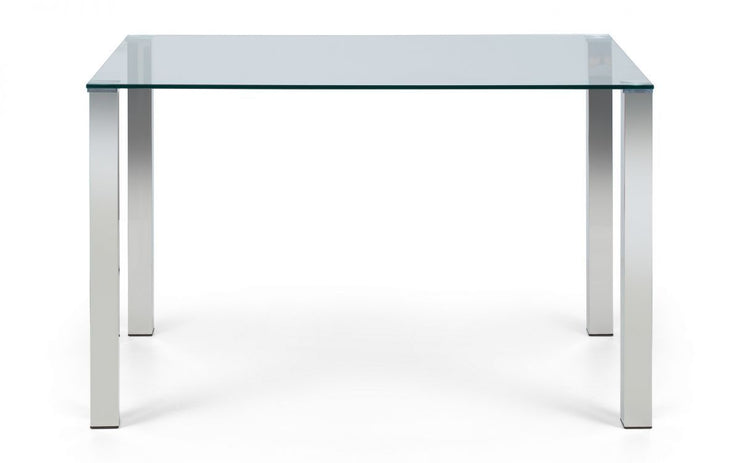 Enzo Chrome & Glass Compact Dining Table