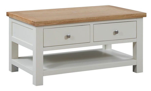 Dorset Painted Oak Coffee Table With 2 Drawers