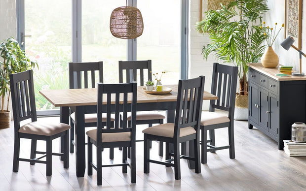 Bordeaux Extending Dining Table - Dark Grey