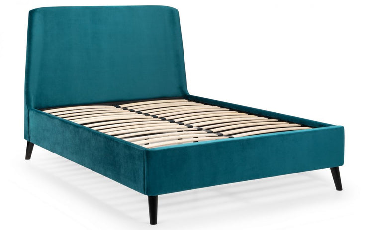 Frida Curved Velvet Bed - Teal