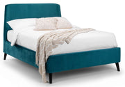 Frida Curved Velvet Bed - Teal