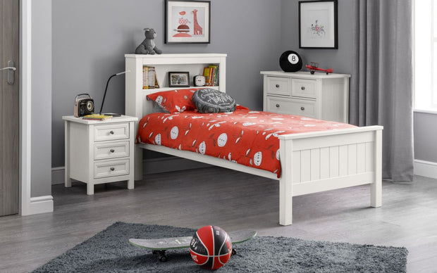 Maine Bookcase Bed - Surf White