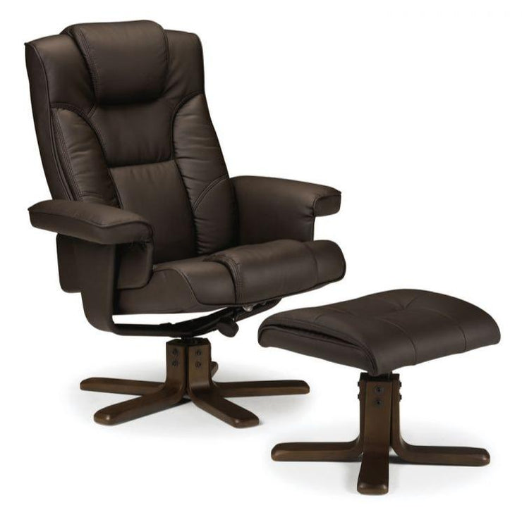 Malmo Recliner & Footstool - Faux Leather