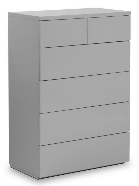 Monaco 4+2 Drawer Chest Of Drawers - Grey High Gloss