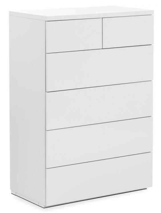 Monaco 4+2 Drawer Chest Of Drawers - White High Gloss