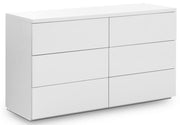 Monaco 6 Drawer Wide Chest Of Drawers - White High Gloss