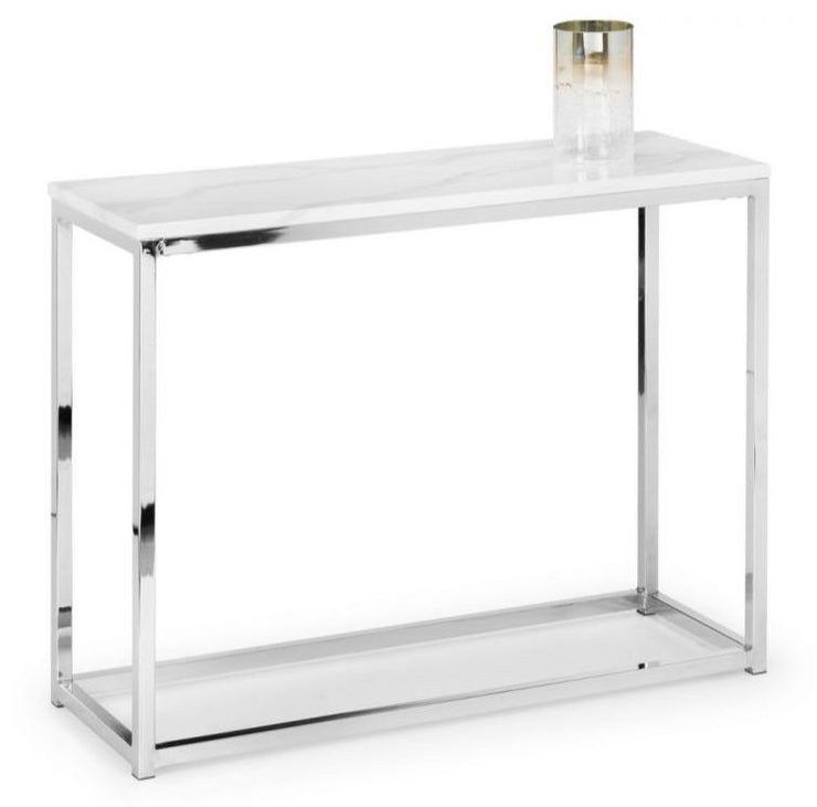 Scala White Marble Top Console Table