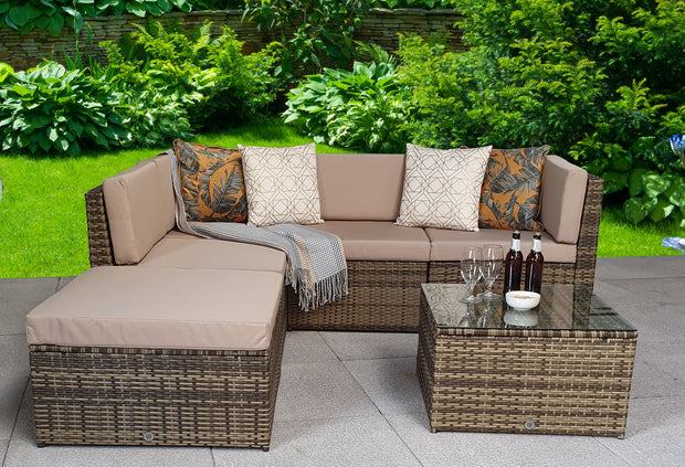 Stella Modular Corner Sofa in 8mm Flat Nature Brown Weave